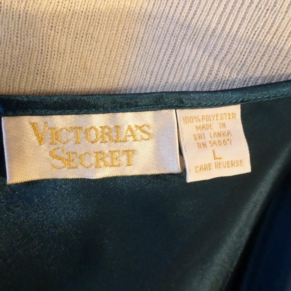 VINTAGE Victoria's Secret Large Green Long Gown L - Picture 6 of 8